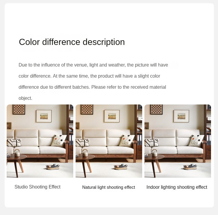 Sandalwood, Black Walnut Solid Wood Fabric Sofa.