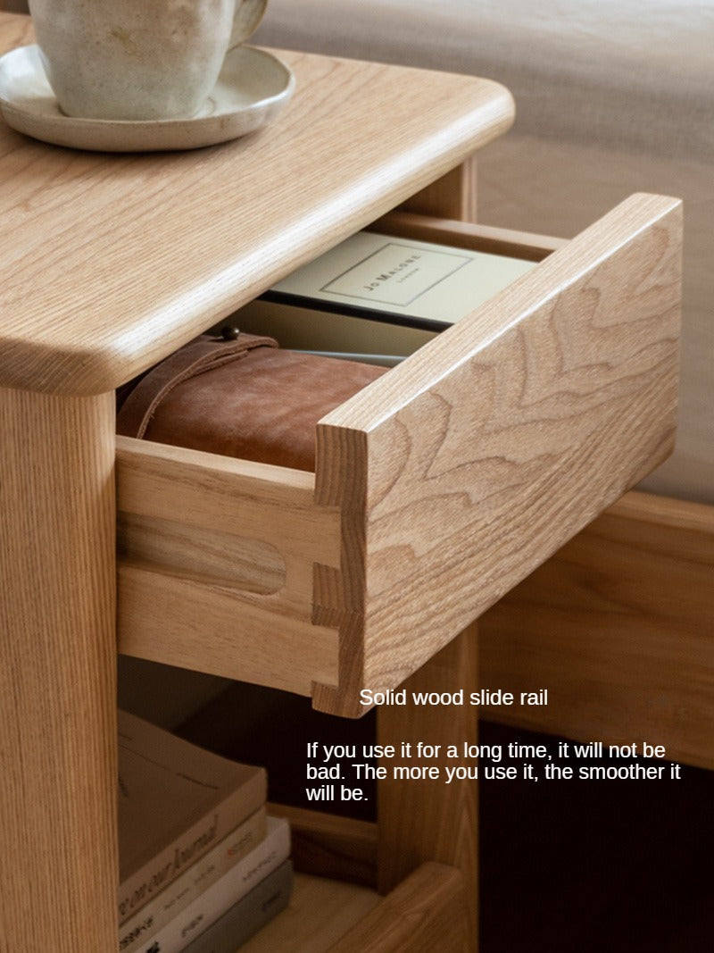 Ash Solid Wood Narrow Edge Nightstand
