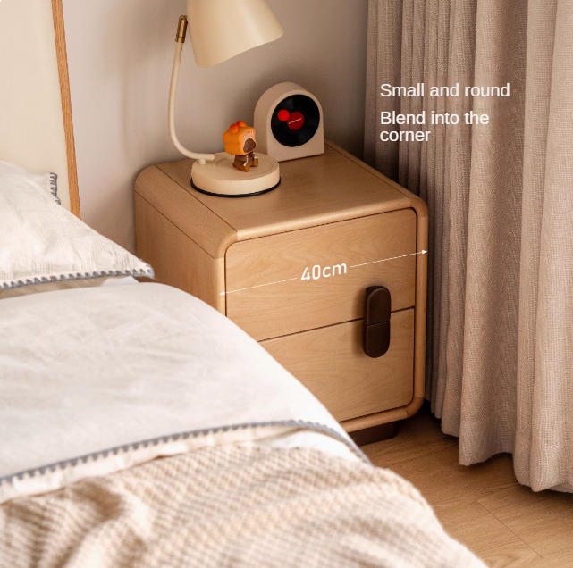 Beech Solid Wood Original Wood Style Storage Nightstand