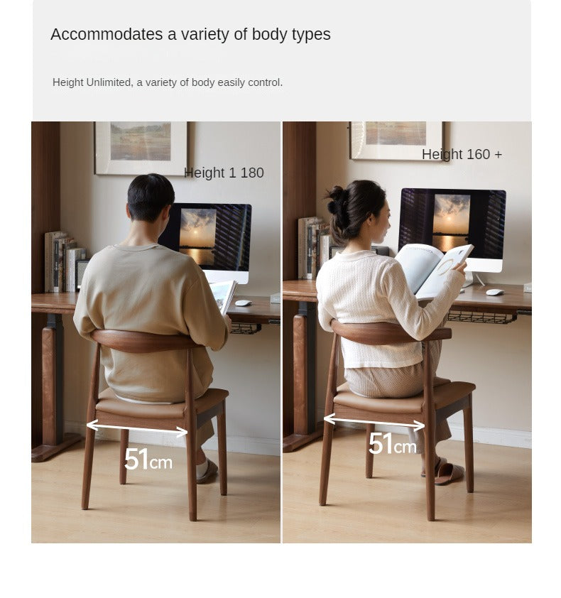 Set 4 pcs Black Walnut, Ash, Oak Solid Wood Nordic Dining Chair