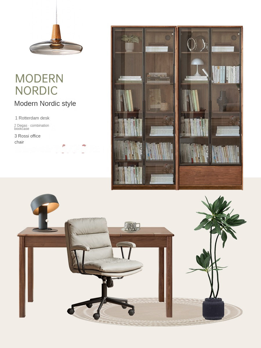 Black Walnut ,Oak, Ash, Sandalwood Solid Wood Office Desk