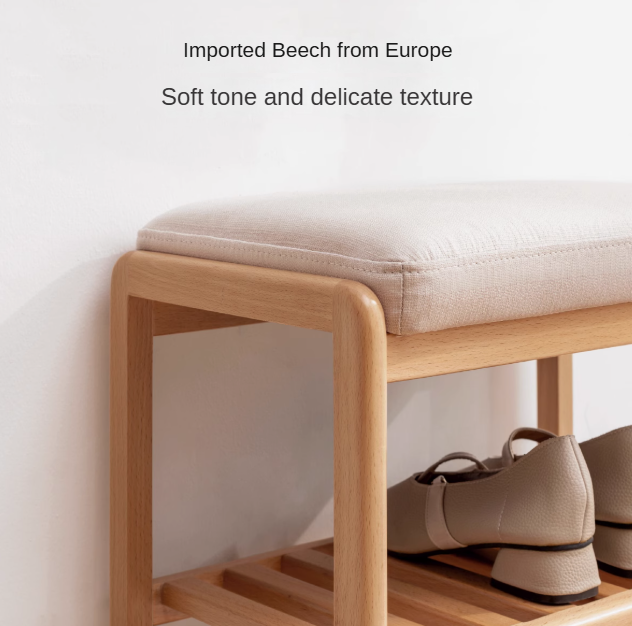 Beech Solid Wood Shoe Changing Stool