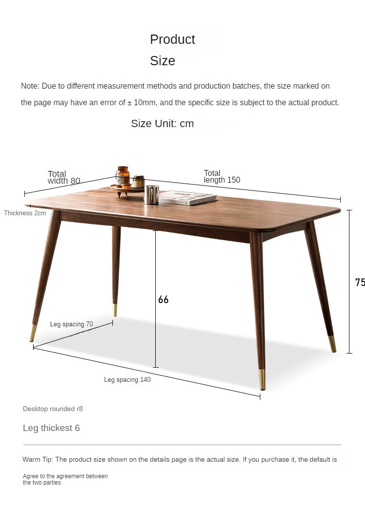 Black Walnut Solid Wood Light Luxori Dining Table