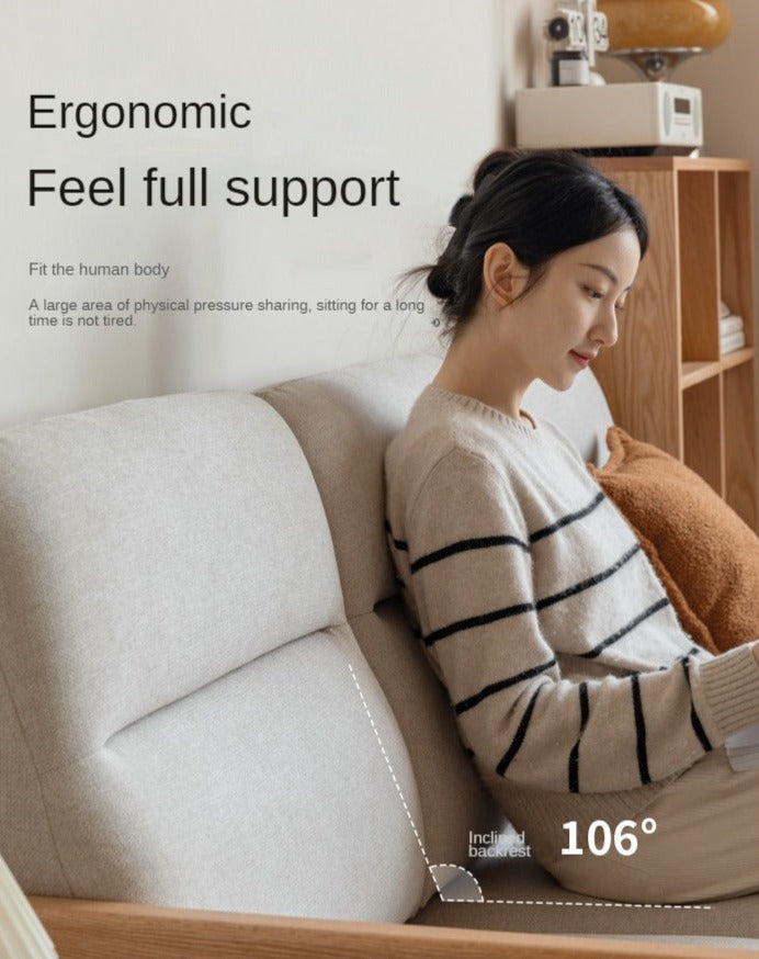 Oak Solid Wood Fabric Sofa.