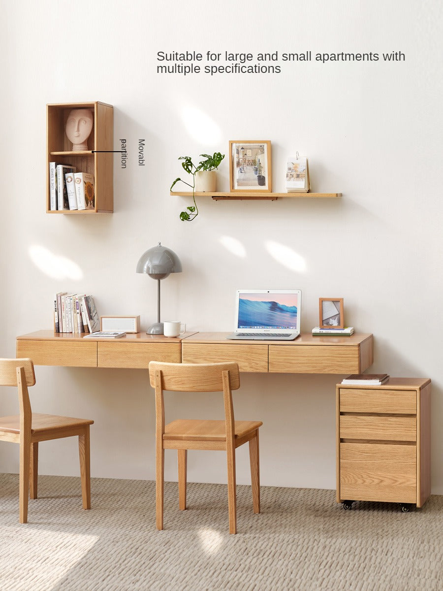 Oak Solid Wood Hanging Office Desk
