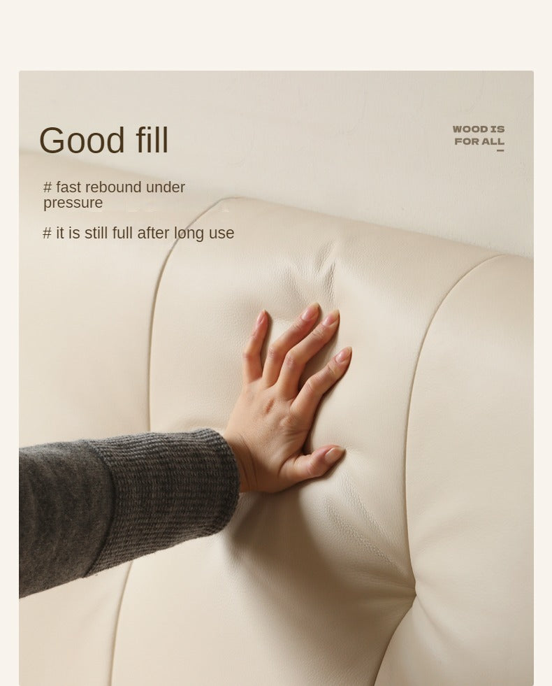 Leather Cream Soft Box Bed