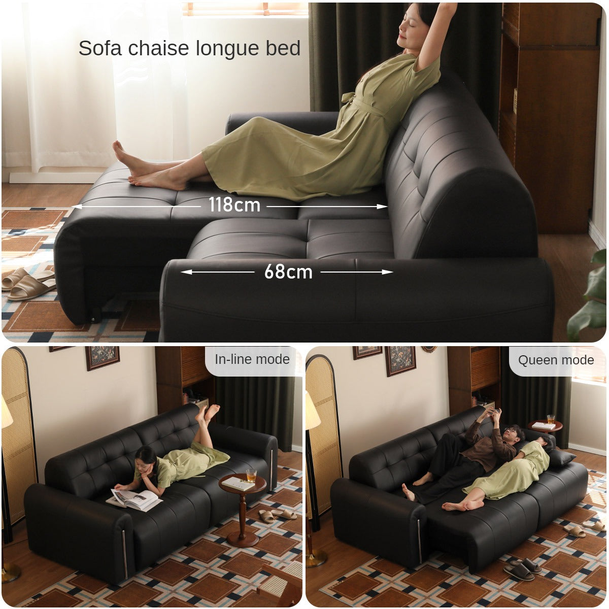 Fabric Electric Italian Style Sitting and Sleeping Sofa.
