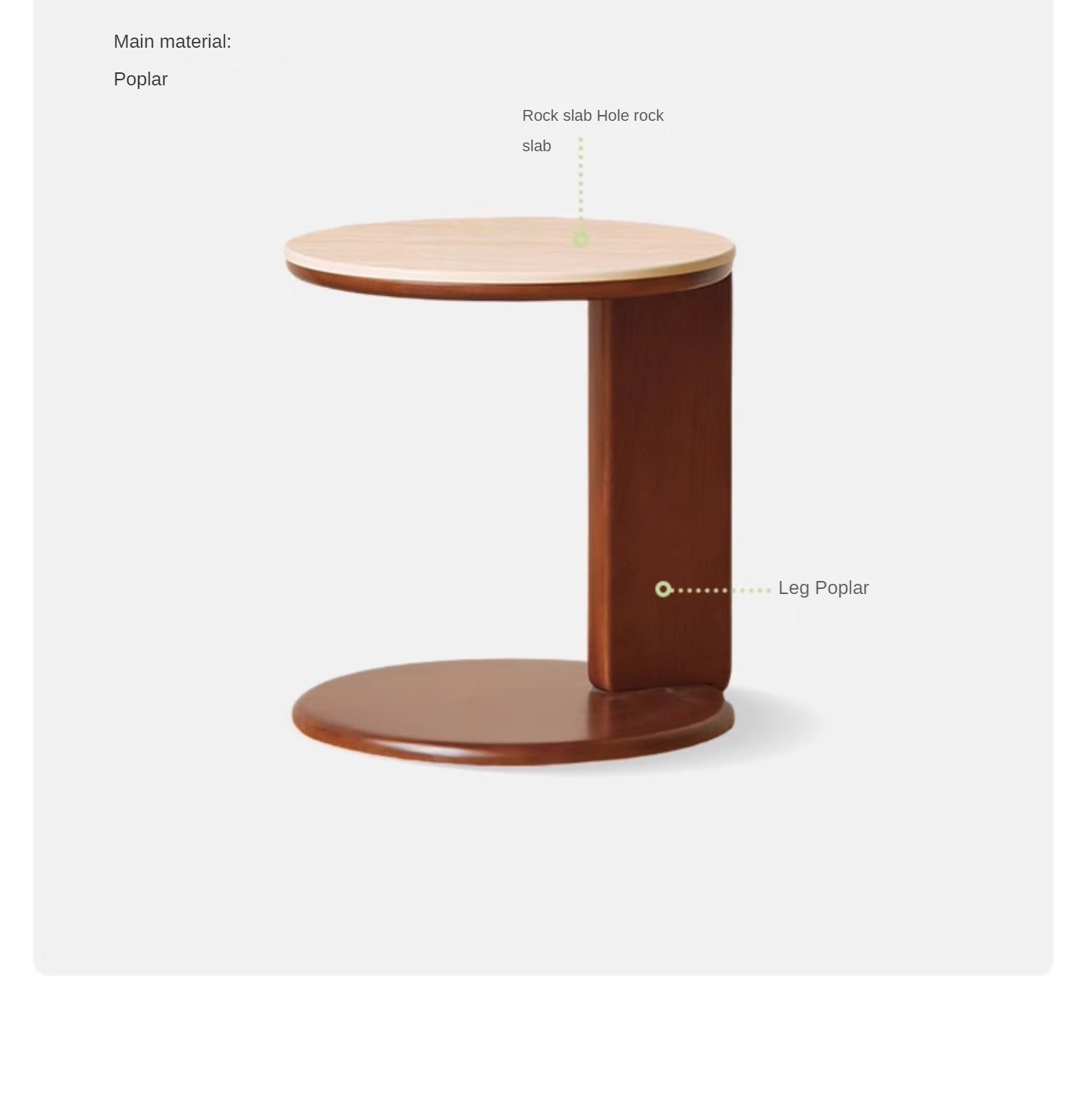 Poplar Solid Wood Rock Plate travertine style Coffee Table