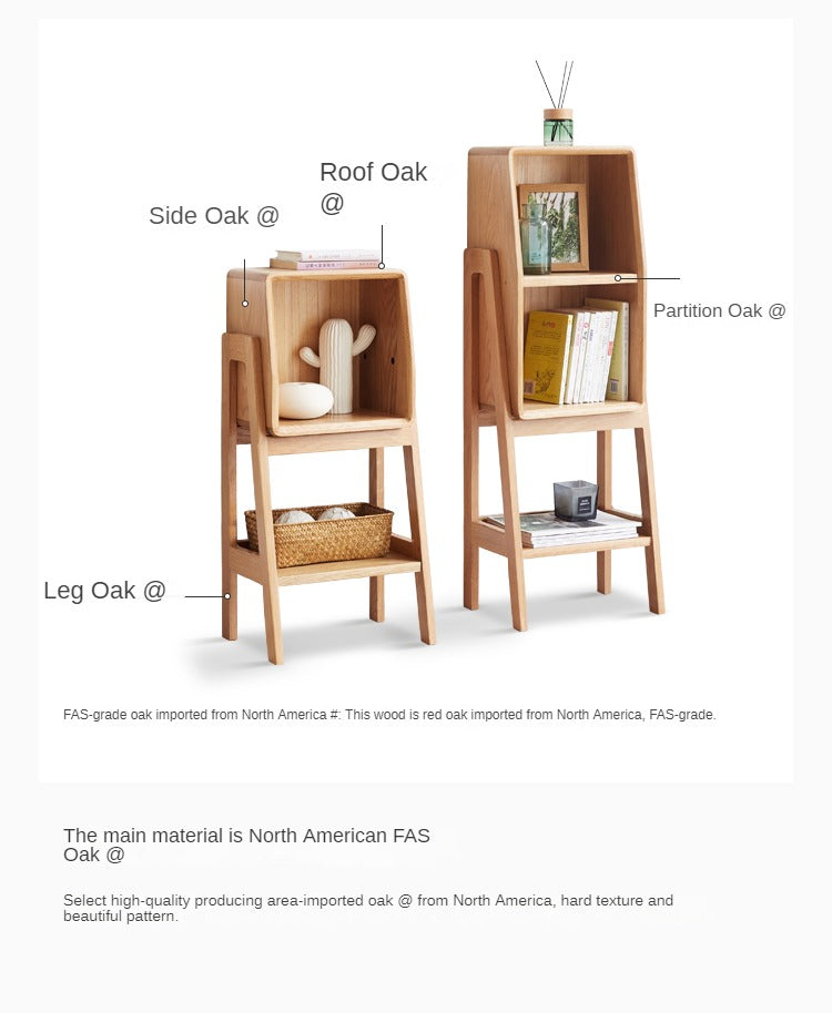 Oak Solid Wood Side Cabinet Combination.