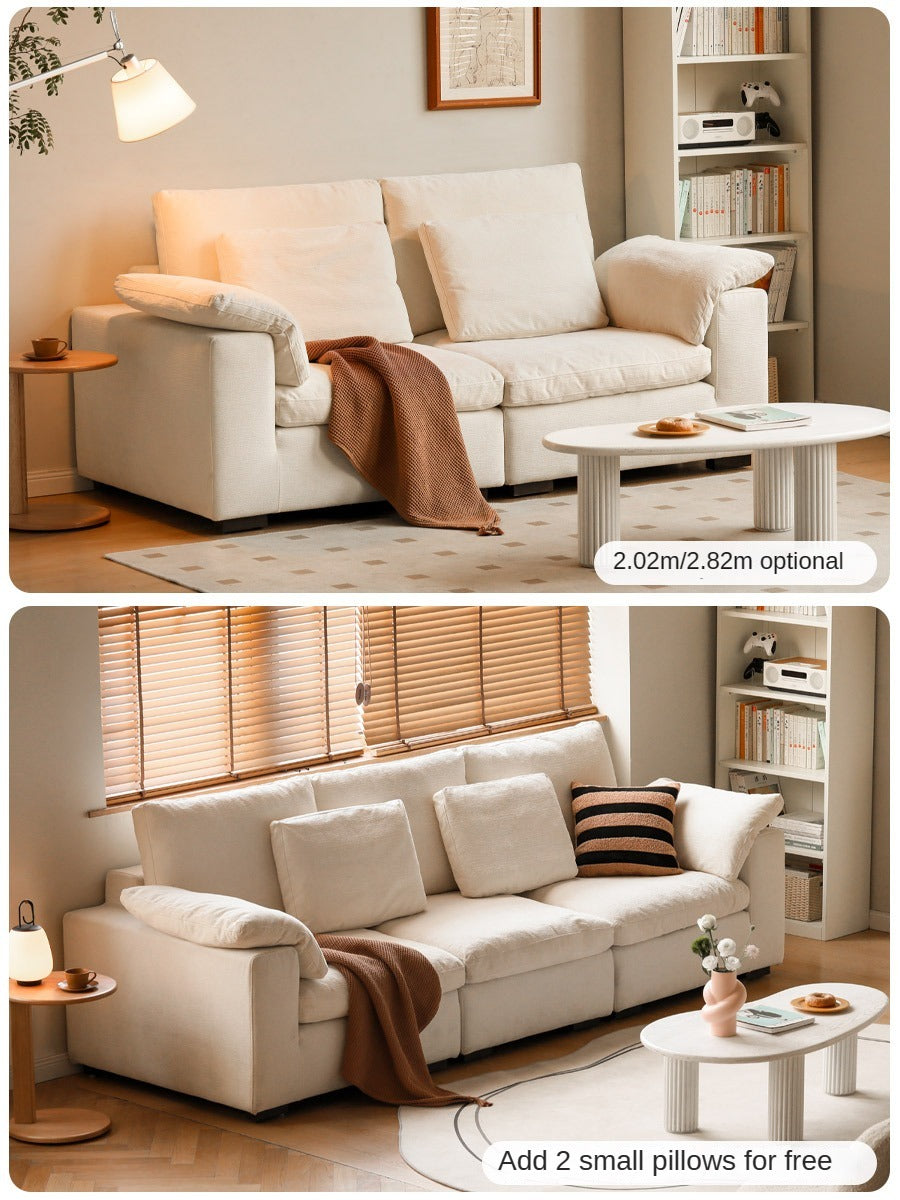Fabric White Cream Style Down Sofa.