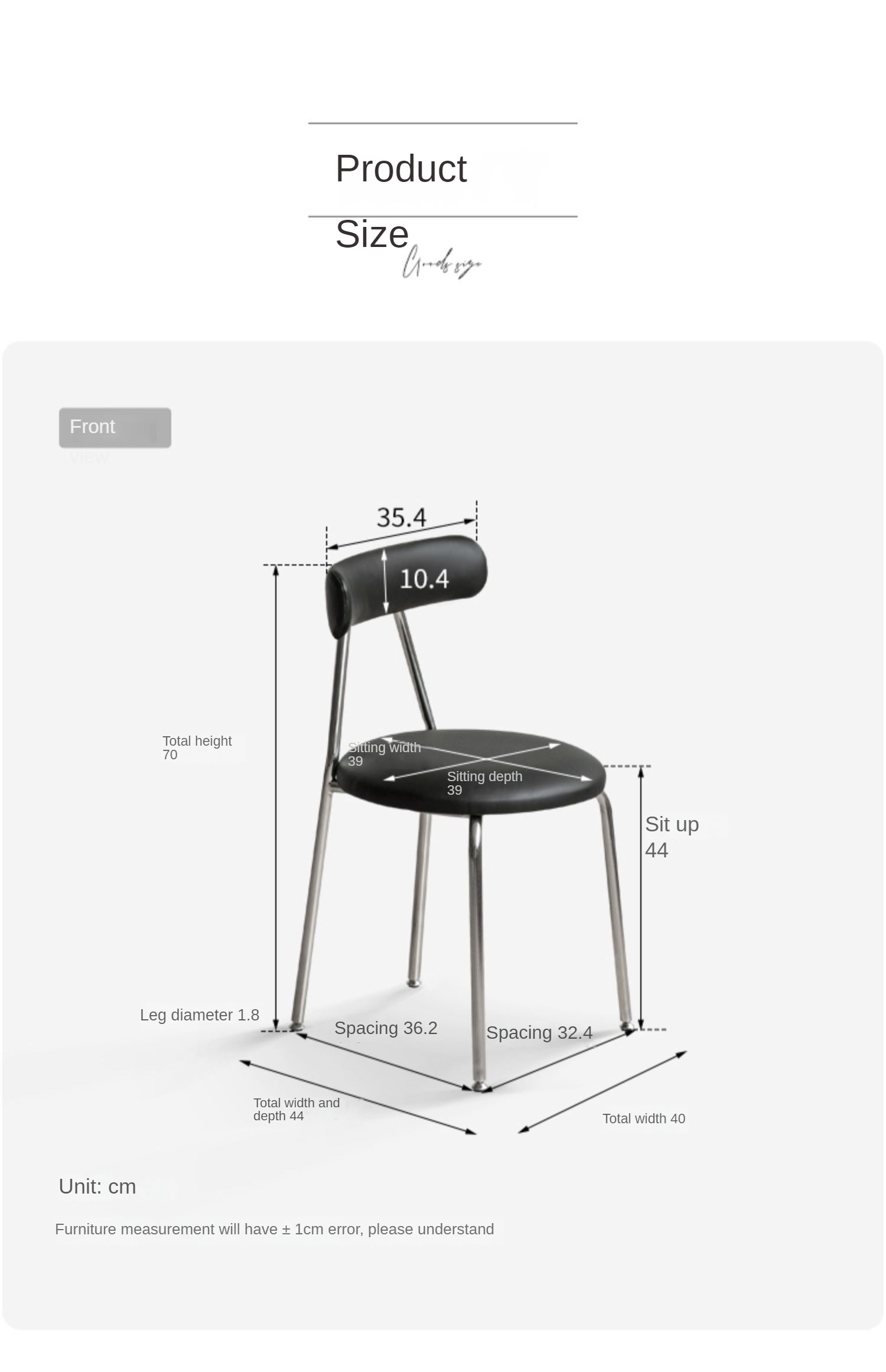 Makeup Soft White/Black Chair