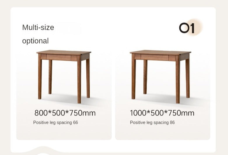 Black Walnut Solid Wood Desk with Drawer New Style