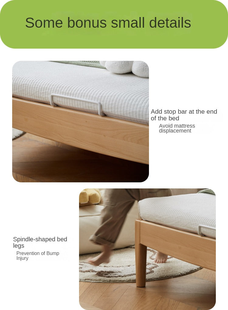 Beech Solid Wood Children's Single Bed.