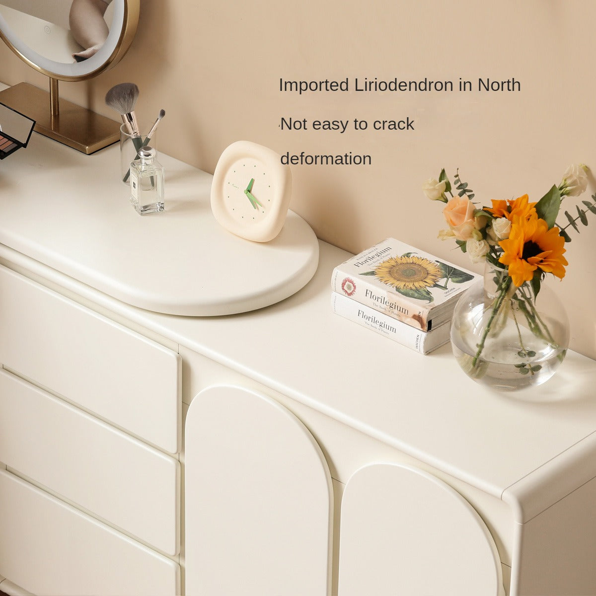 Poplar, Solid Rubberwood French Cream Style Dressing Table.
