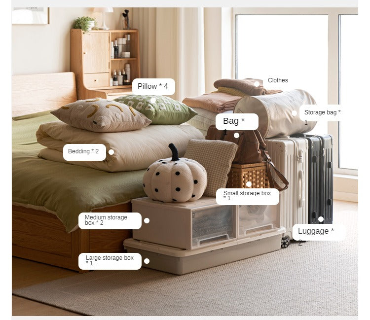 Oak Solid Wood Box Bed