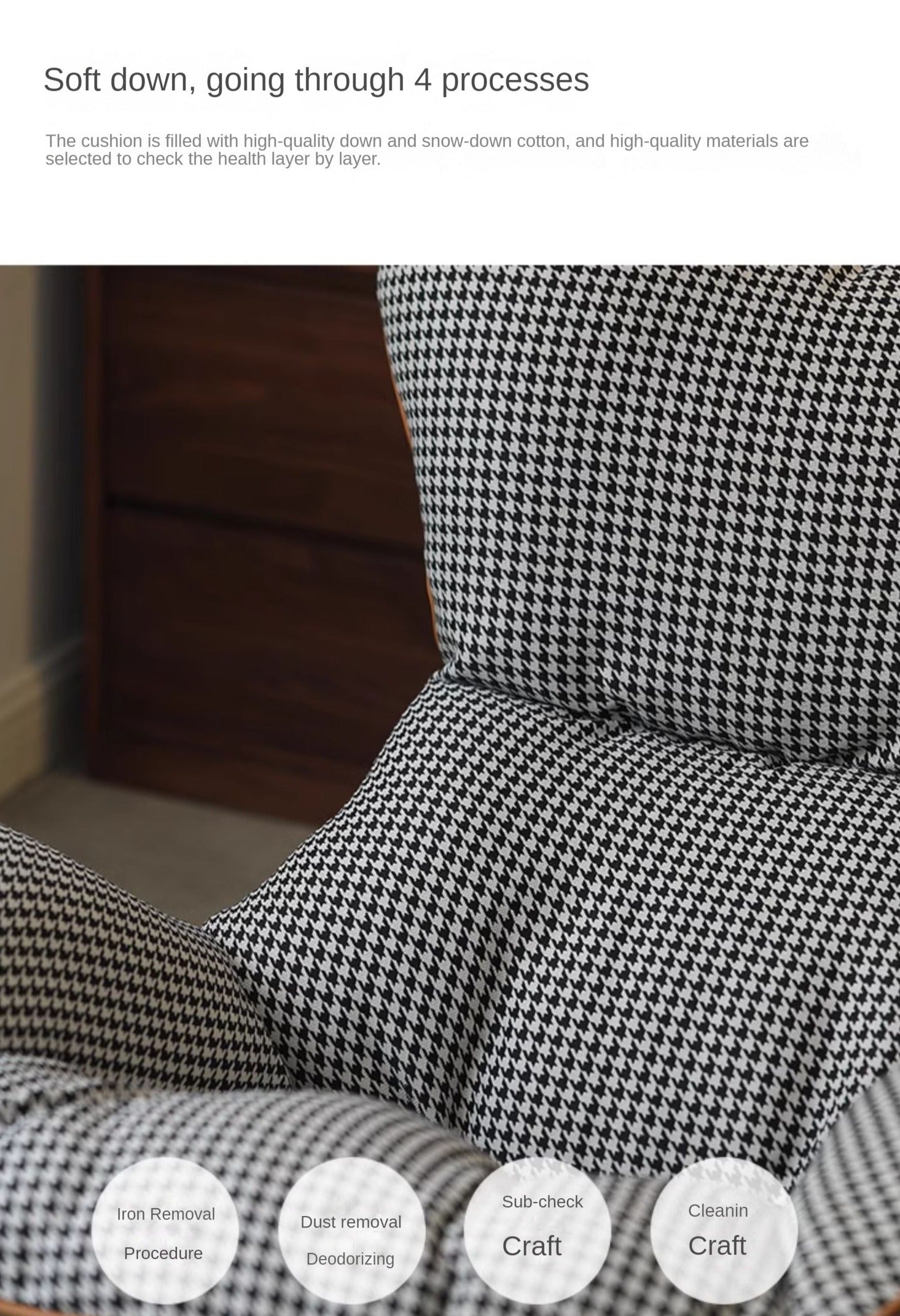 Beech Solid Wood Light Luxurious Lazy Rocking Leisure Down Fabric )