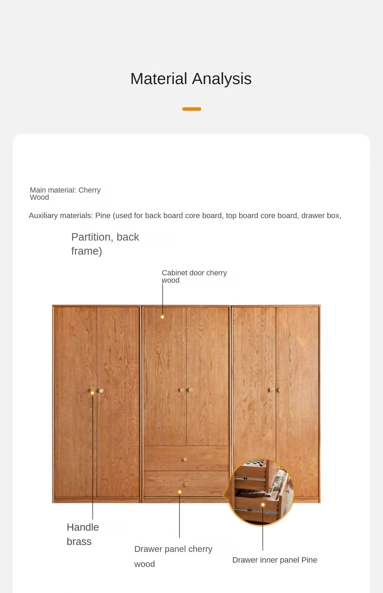Сherry Solid Wood Exquisite Wardrobe.