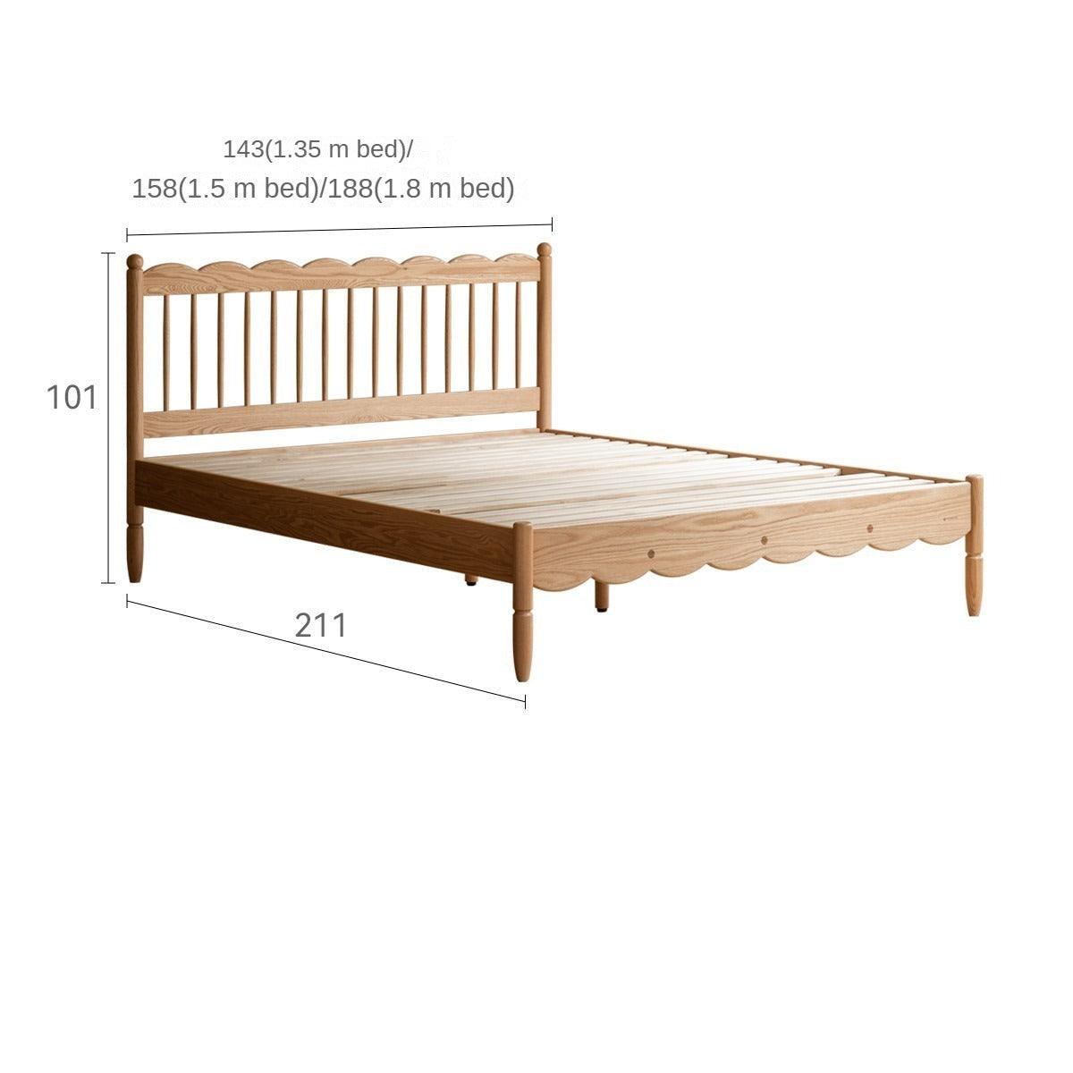 Oak solid wood children's bed<