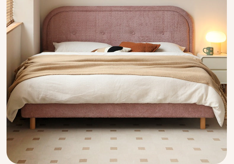 Fabric Pink Bed French Style