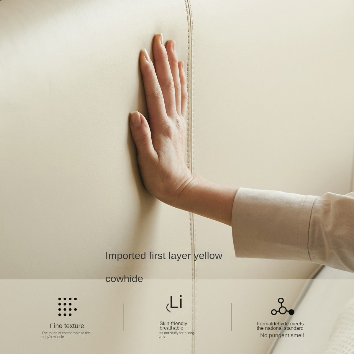 Sandalwood , Black Walnut, Oak Solid Wood First Layer Yellow Cowhide Leather,Technical Cloth