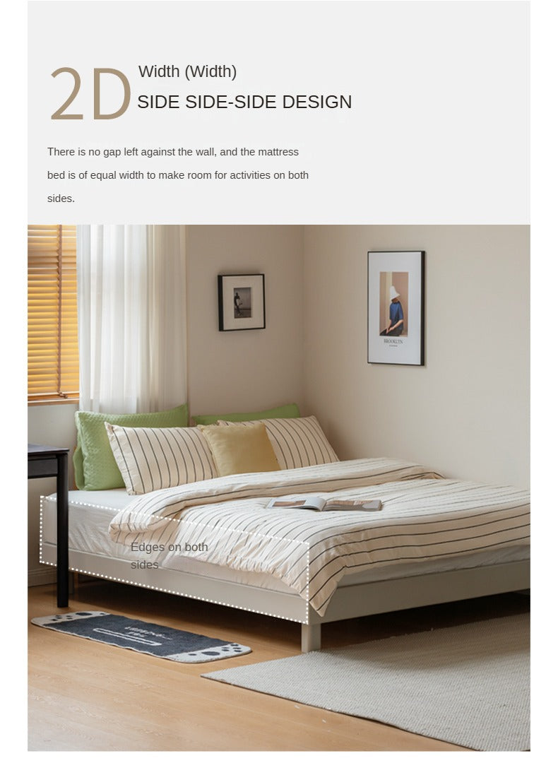 Poplar solid wood Platform Bed, Headboard-Free Bed,