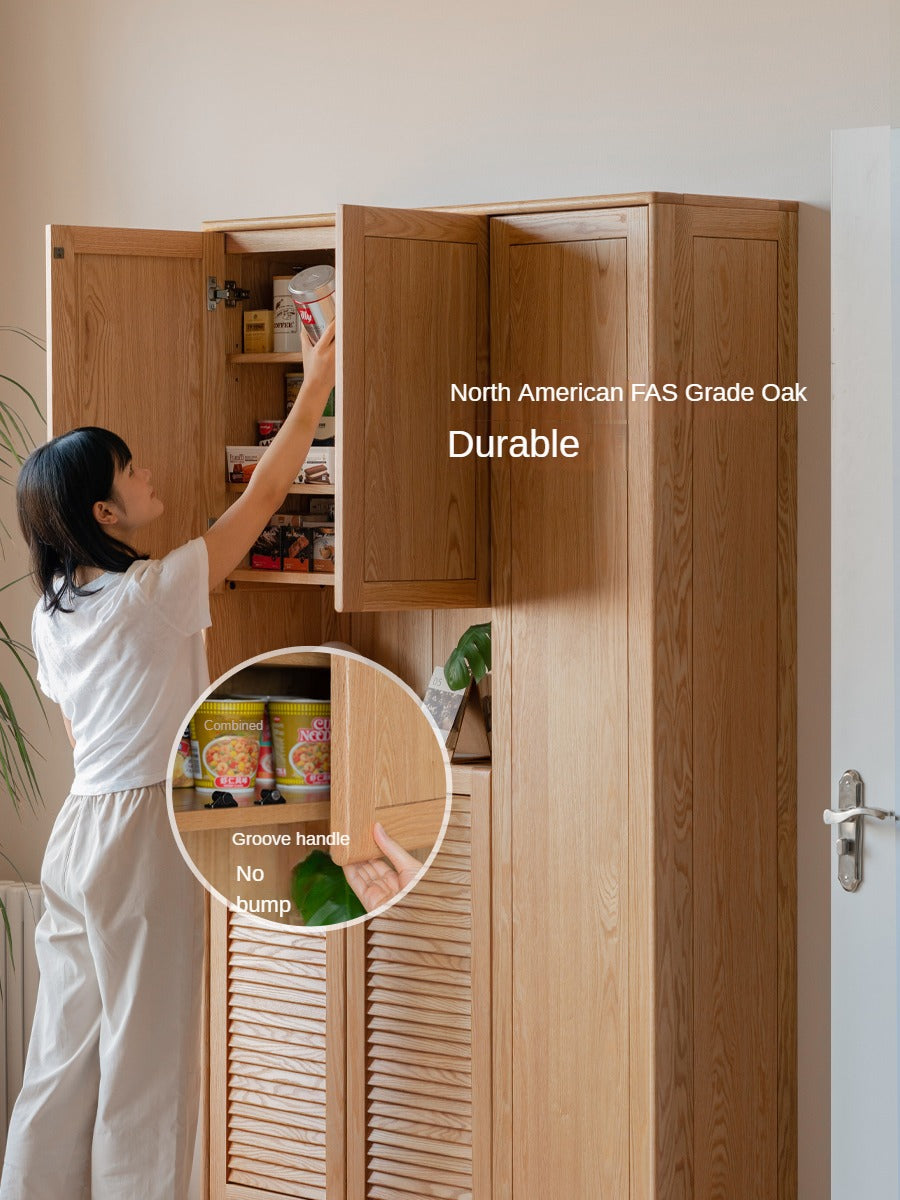 Oak, Ash Solid Wood Storage Locker Shoe Entrance Cabinet