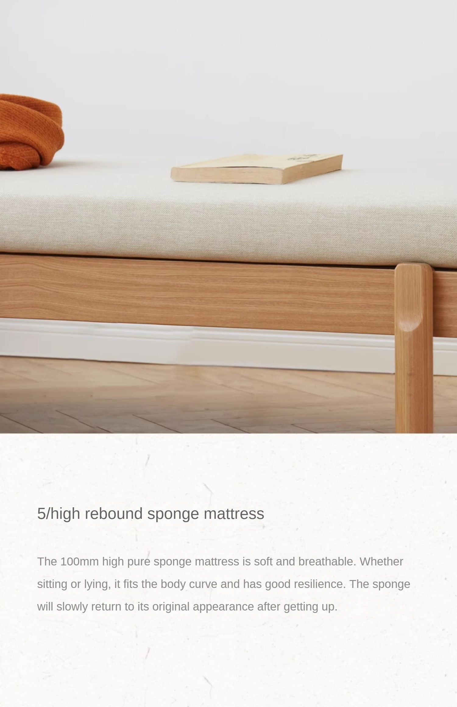 Ash Solid Wood Fabric Sofa.