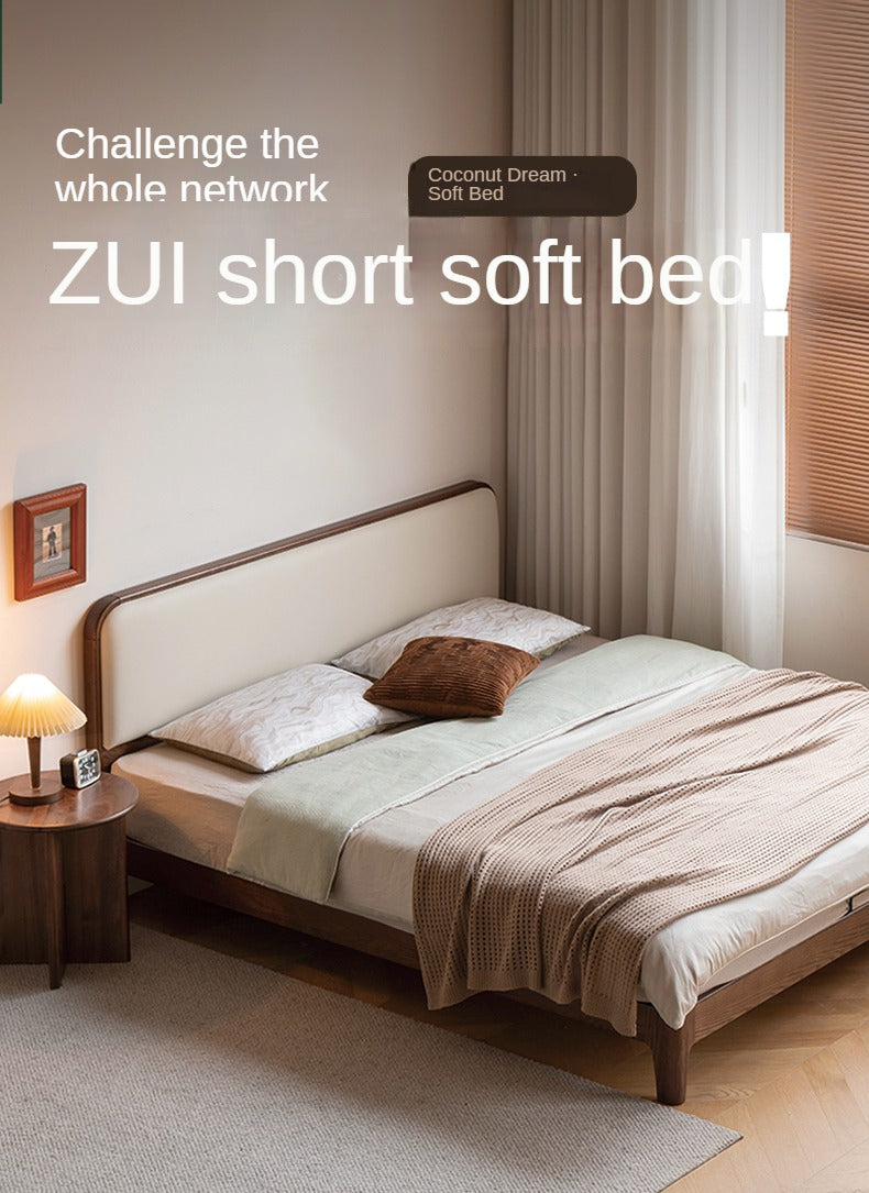 Rubber wood, Oak Solid Wood Bed Technology Fabric