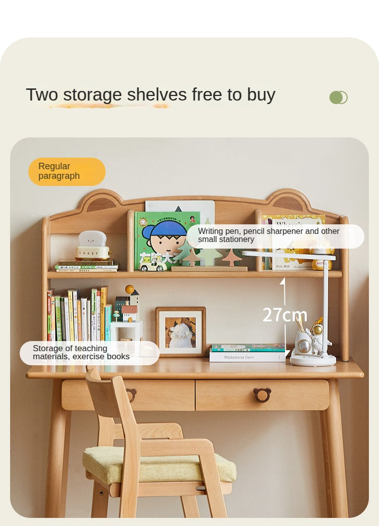 Beech, Oak Solid Wood Children's Study Table