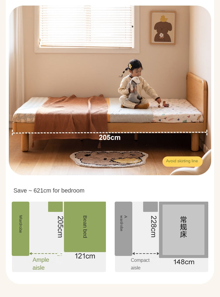 Beech Solid Wood Children's, Montessori Floor Bed<