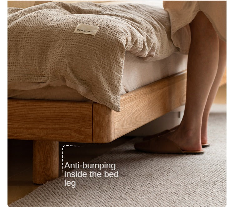 Oak Solid Wood Modern Suspension Bed