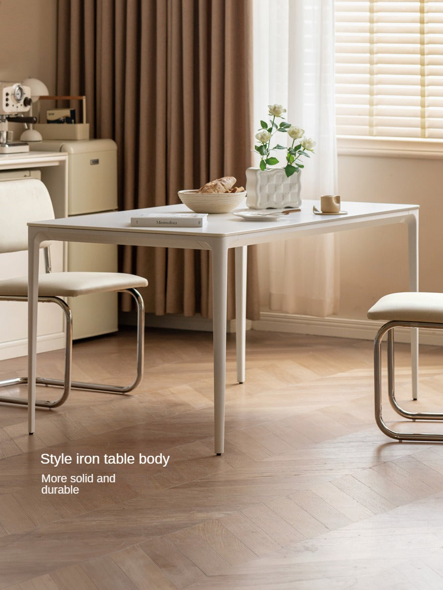 Rock Slab Dining Table Iron-cream