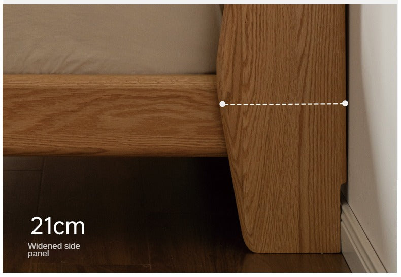Oak, Ash Solid Wood Leather Soft Bed Italian Light Luxury.