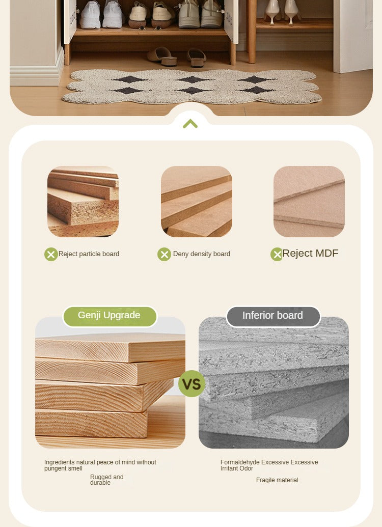 Beech Solid Wood Shoe Cabinet