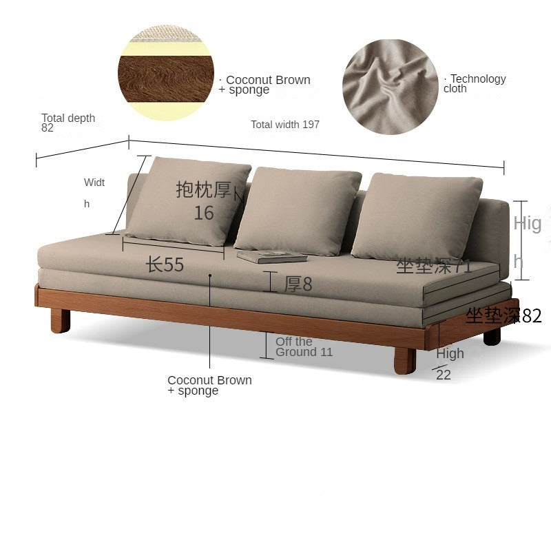 Oak, Beech solid wood sofa bed+