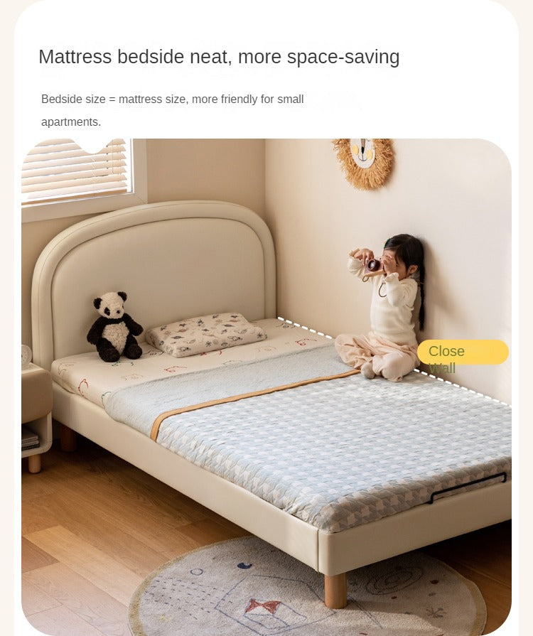 Cream style Organic Leather kid's Bed<
