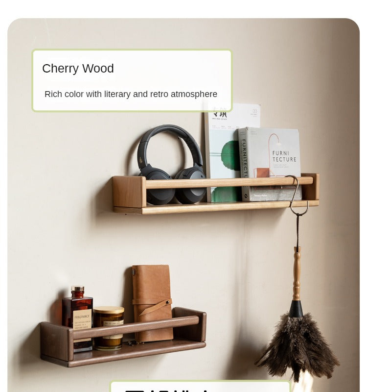 Black walnut, Cherry Solid Wood Wall Rack Hanging Storage Bookshelf