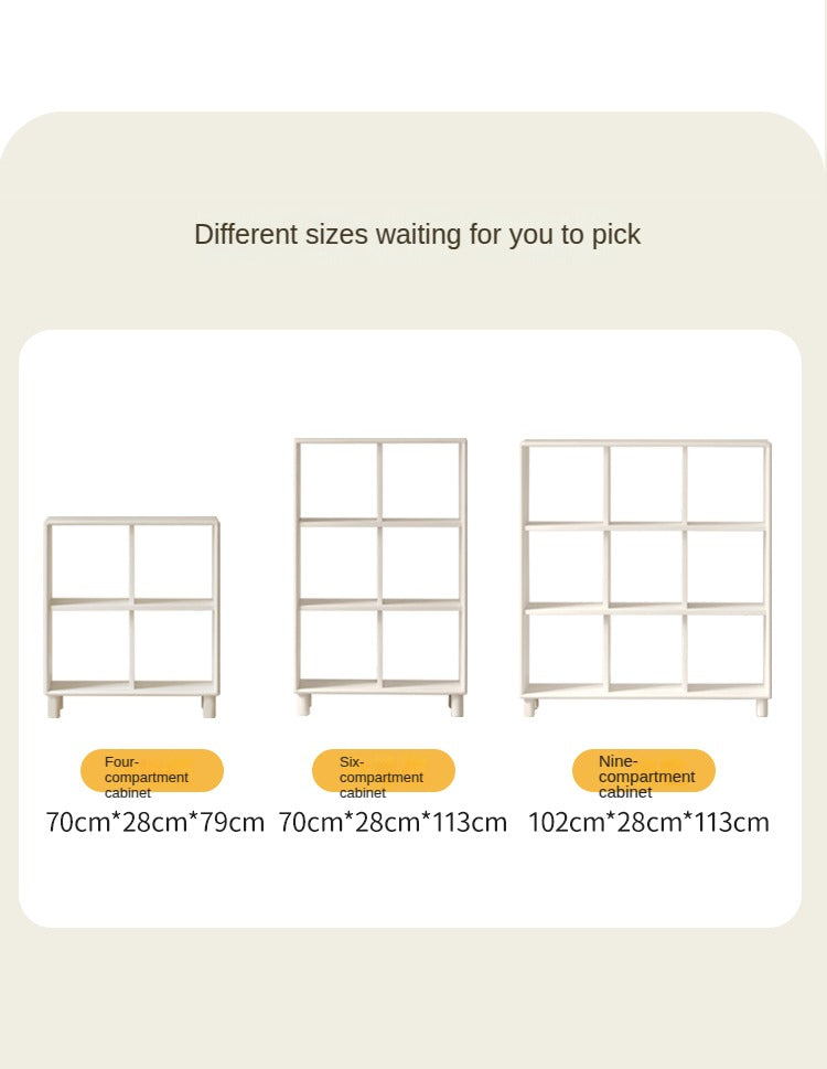 Rubber Solid Wood Modern Cream Style Floor Children's Bookcase