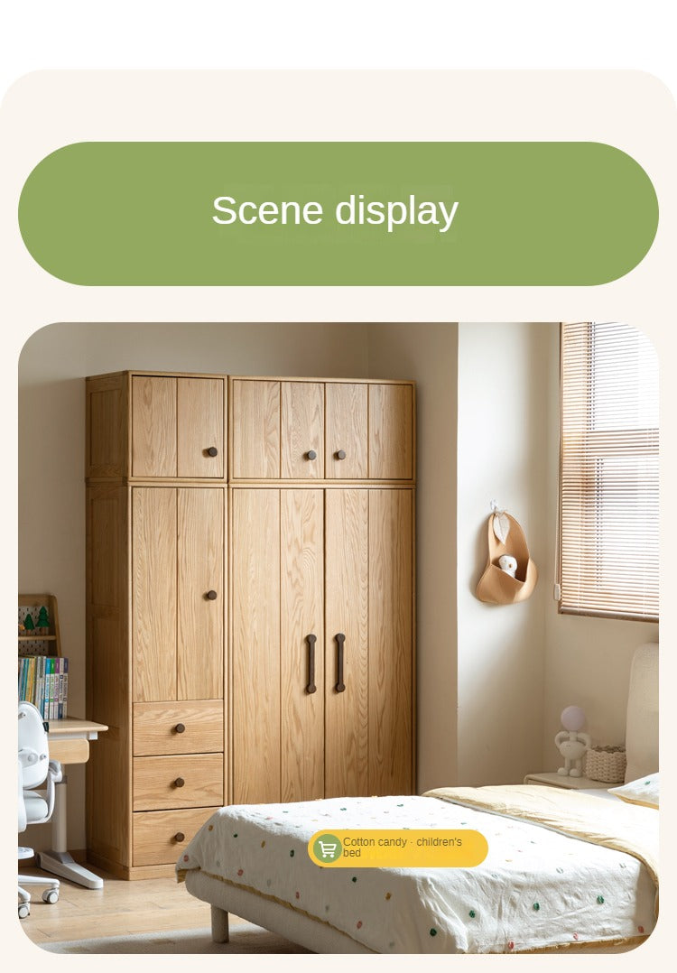 Oak Solid Wood Kids Wardrobe