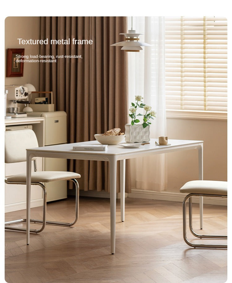 Rock Slab Dining Table Iron-cream