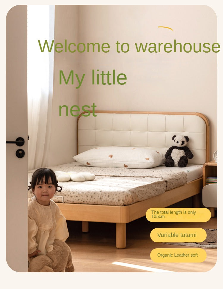 Beech Solid Wood Bedroom Furniture Set Children's Bed Montessori.