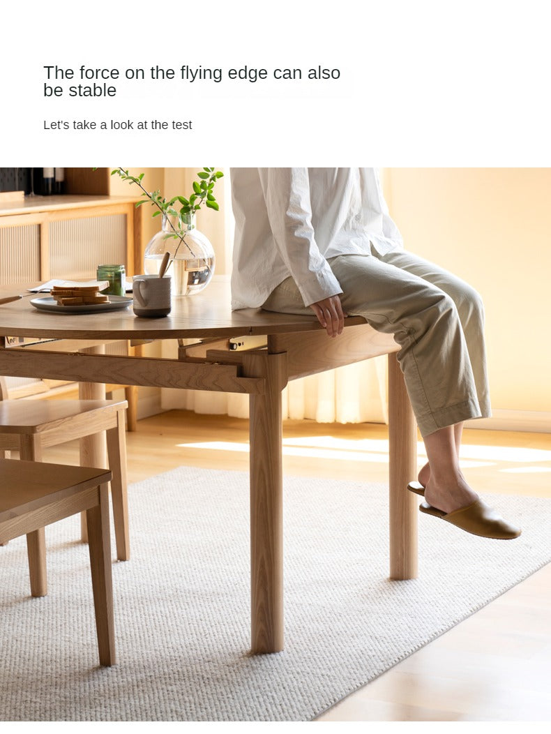Ash, Cherry, Oak Solid Wood Folding Dining Table
