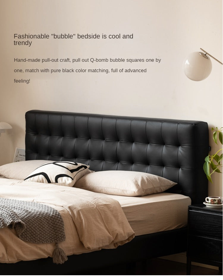 First Layer Of Yellow Cowhide Bed Suspension Bed Black