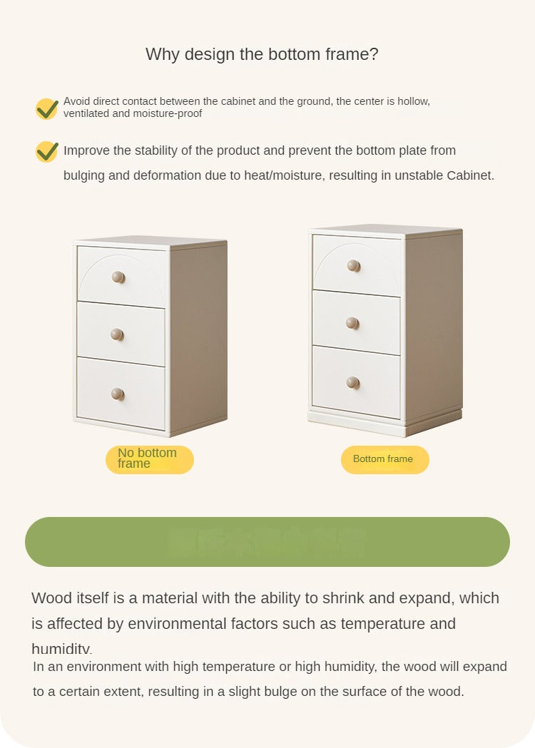 Pine Solid Wood Cream Style Kids Dresser, Chests, Storage Cabinet