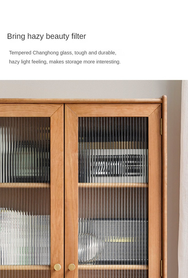 Cherry Solid Wood Bookcase Nordic Modern Cabinet Office Bookshelf