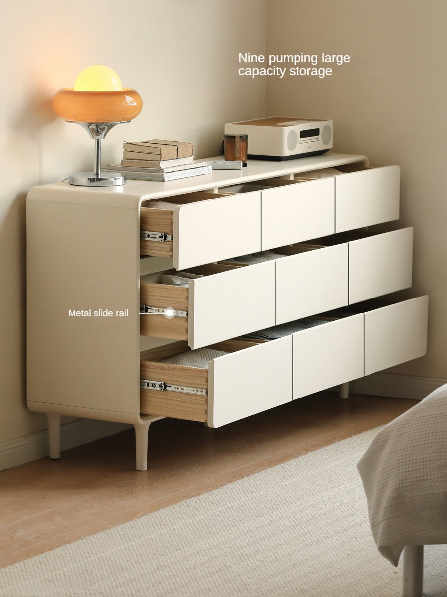 Ash Solid Wood Cream Style Chest of Drawers