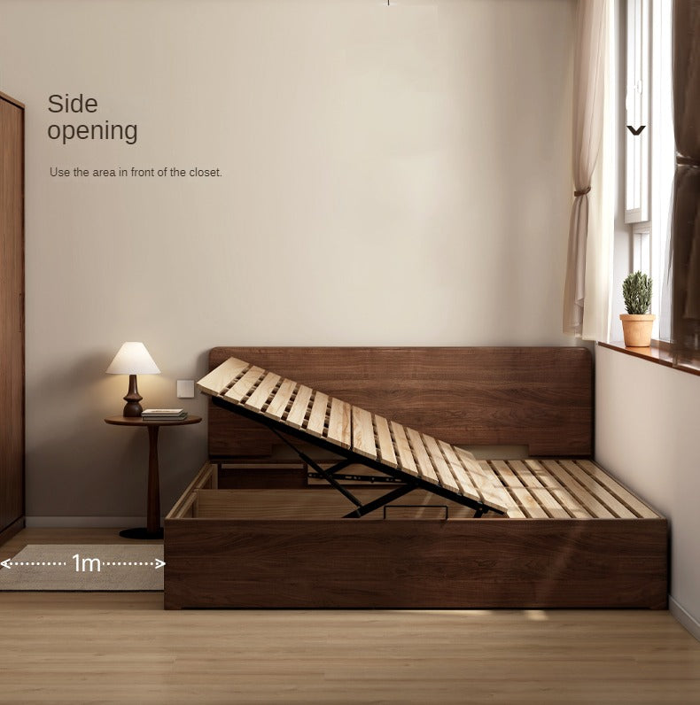 North American black walnut solid wood light luxury box bed