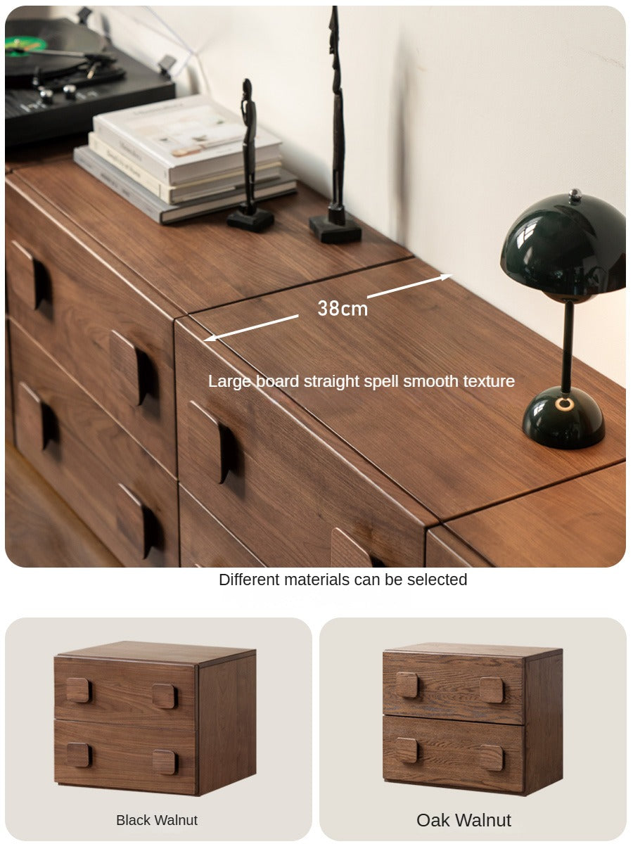 Black Walnut, Oak Solid Wood TV Cabinet Module Combination.