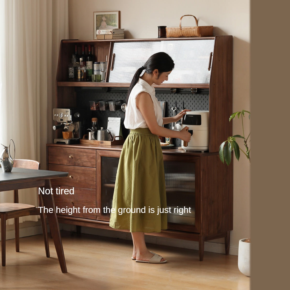 Black Walnut , South American Walnut Solid Wood Sideboard, Buffet Cabinet