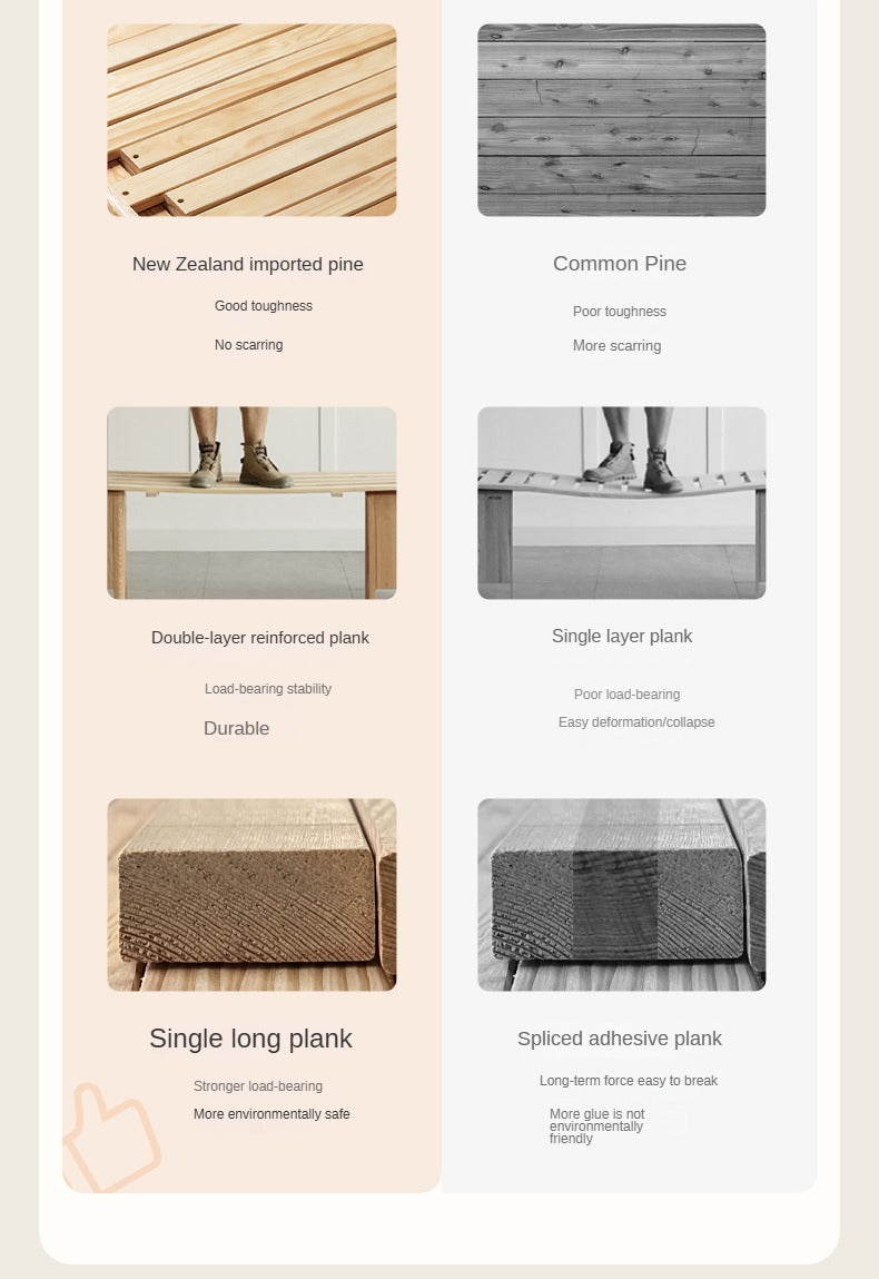 Oak Solid Wood Sitting and Sleeping Retractable Sofa Bed.